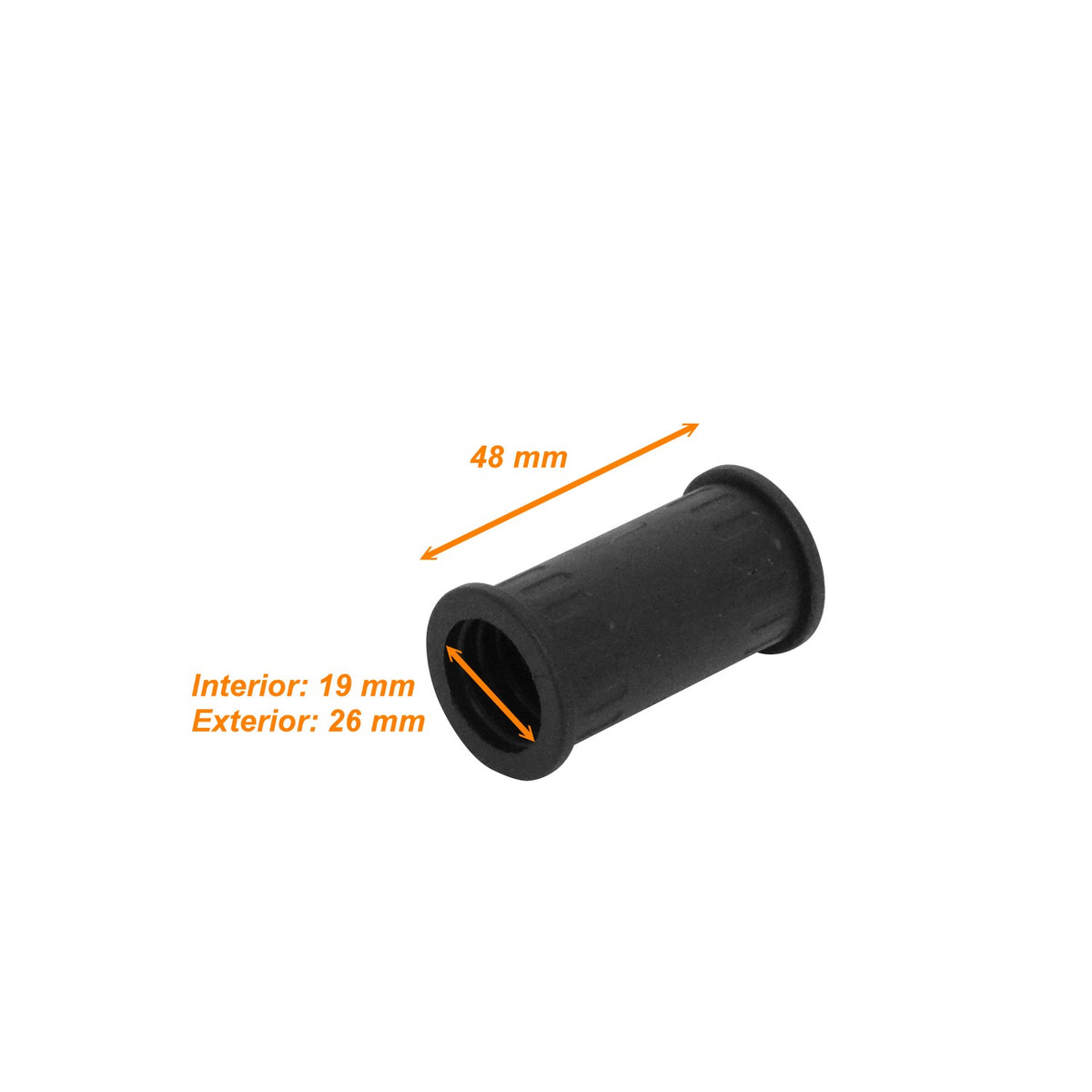 FLEP19-U 19mm Conector Acoplador para Tubería Flexible Plástica Negra Corrugada