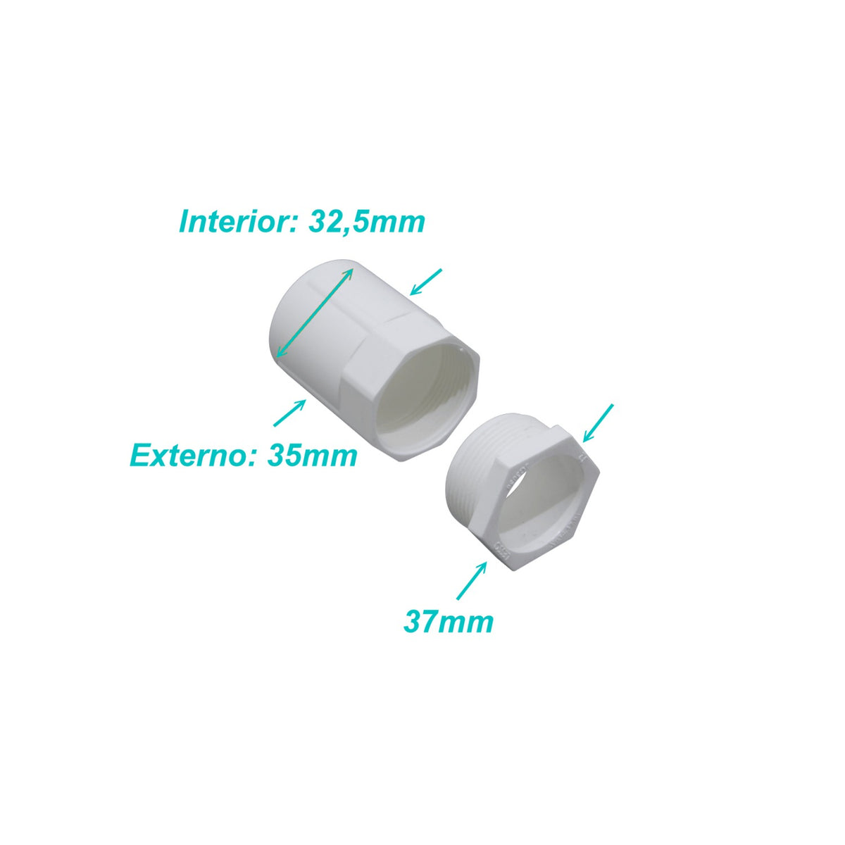 PVC32-SA LINKCHIP 32mm Blanca Terminal de Caja PVC para Tubería