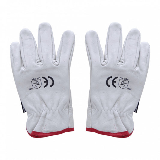 GUANTES-CAB PRO-SAFE Guantes de Piel de Cabritilla Cortos sin Forro Interior Certificación CE EN388 Talla Mediana