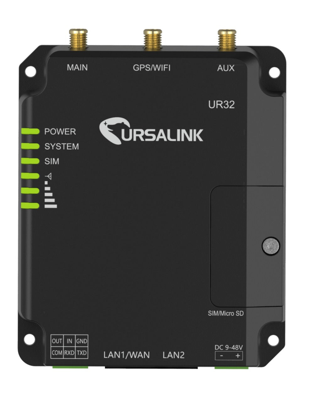 Router industrial UR32, 4G LTE CAT4, doble SIM, PoE, Wi-Fi, RS485, montaje DIN