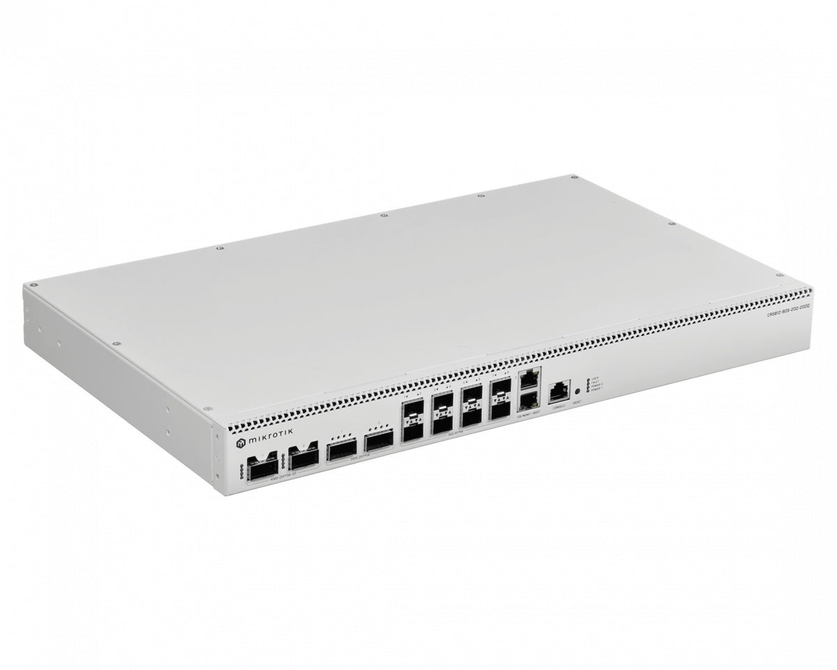 CRS812-8DS-2DQ-2DDQ MIKROTIK Conmutador 8 puertos 50G 2 puertos 200G 2 puertos 400G 2 puertos 10G QSFP56-DD SFP56 Alimentación dual 220Vac