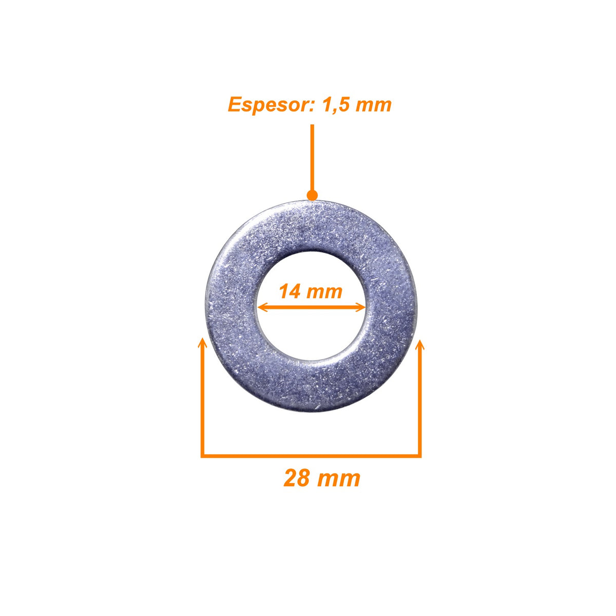 GOL-M14 M14 Arandelas 10-piezas 28x14x1,5mm compatibles con Tornillo Sinfin M14-230