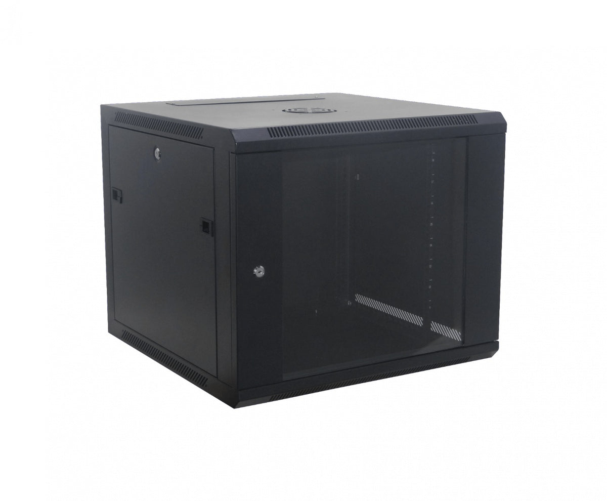 RK09-6L 60cm-Profundidad 9U Armario Rack Pared Negro incl-M6-2U
