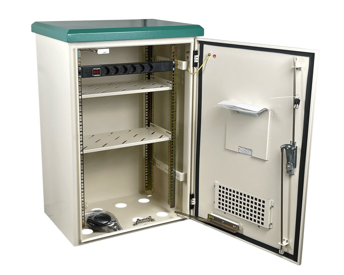 RK17-4LE LINKMADE 17U 45cm-Profundidad Gabinete Intemperie-Pared-Poste Color Crema IP65 Unidad-Distribución Bandejas