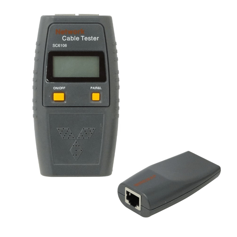 SC6106 Tester 2-RJ45 BNC Pinzas c/Display c/Audio req-4-AAA