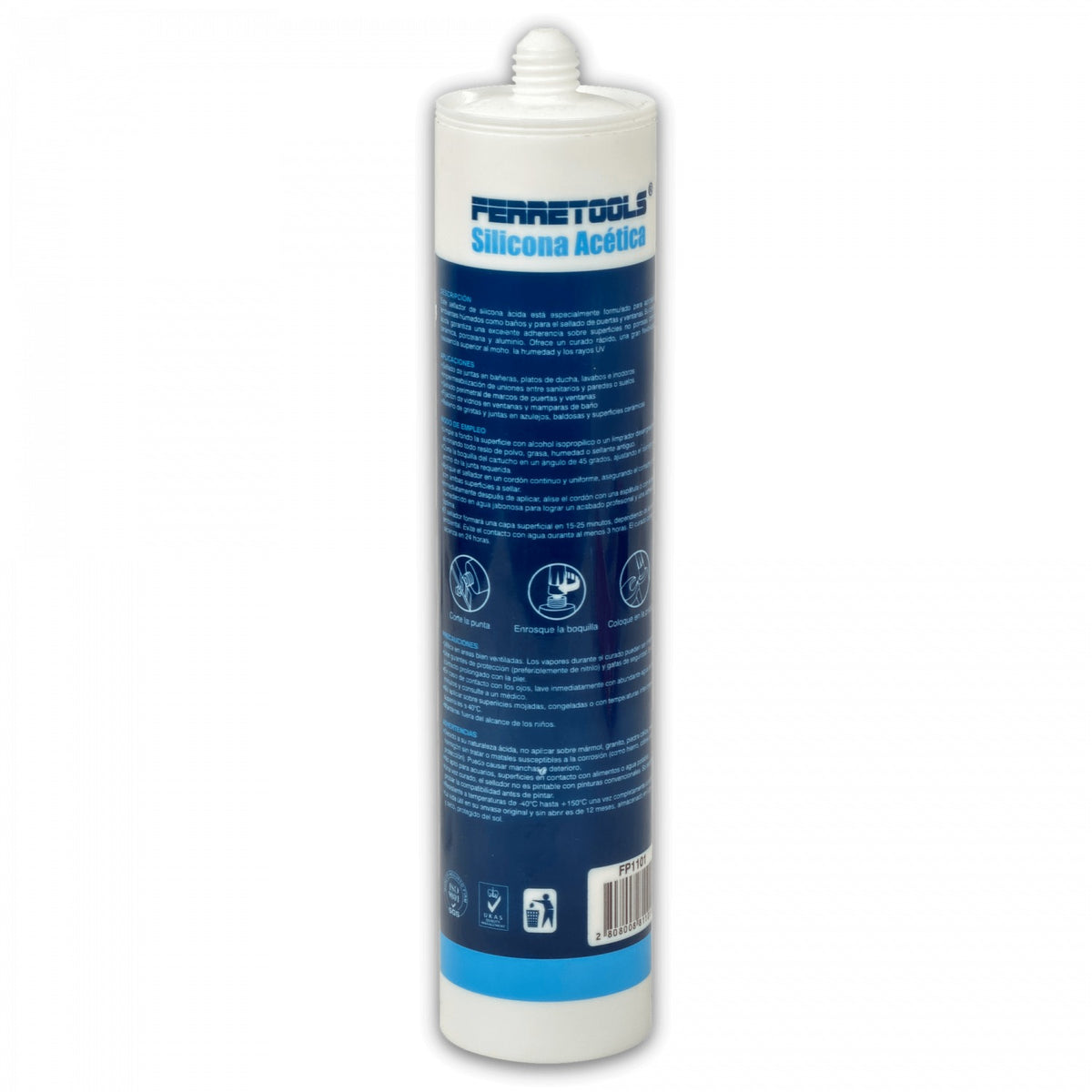 SILICONA Sellador Silicónico Blanco Acético Antihongos 280ml