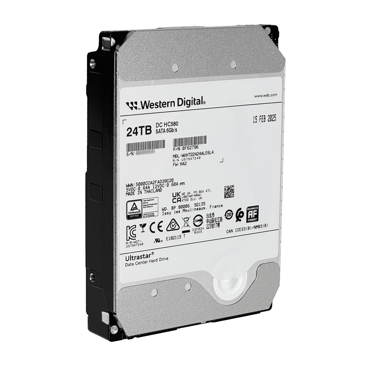UI-24TB. Unidad de disco duro interna UI de 24 TB con tecnología CMR, caché de 512 MB, velocidad de 7200 rpm, formato de 3,5 pulgadas, interfaz SATA de 6 Gbps, modelo UACC-HDD-E-24TB de UBIQUITI