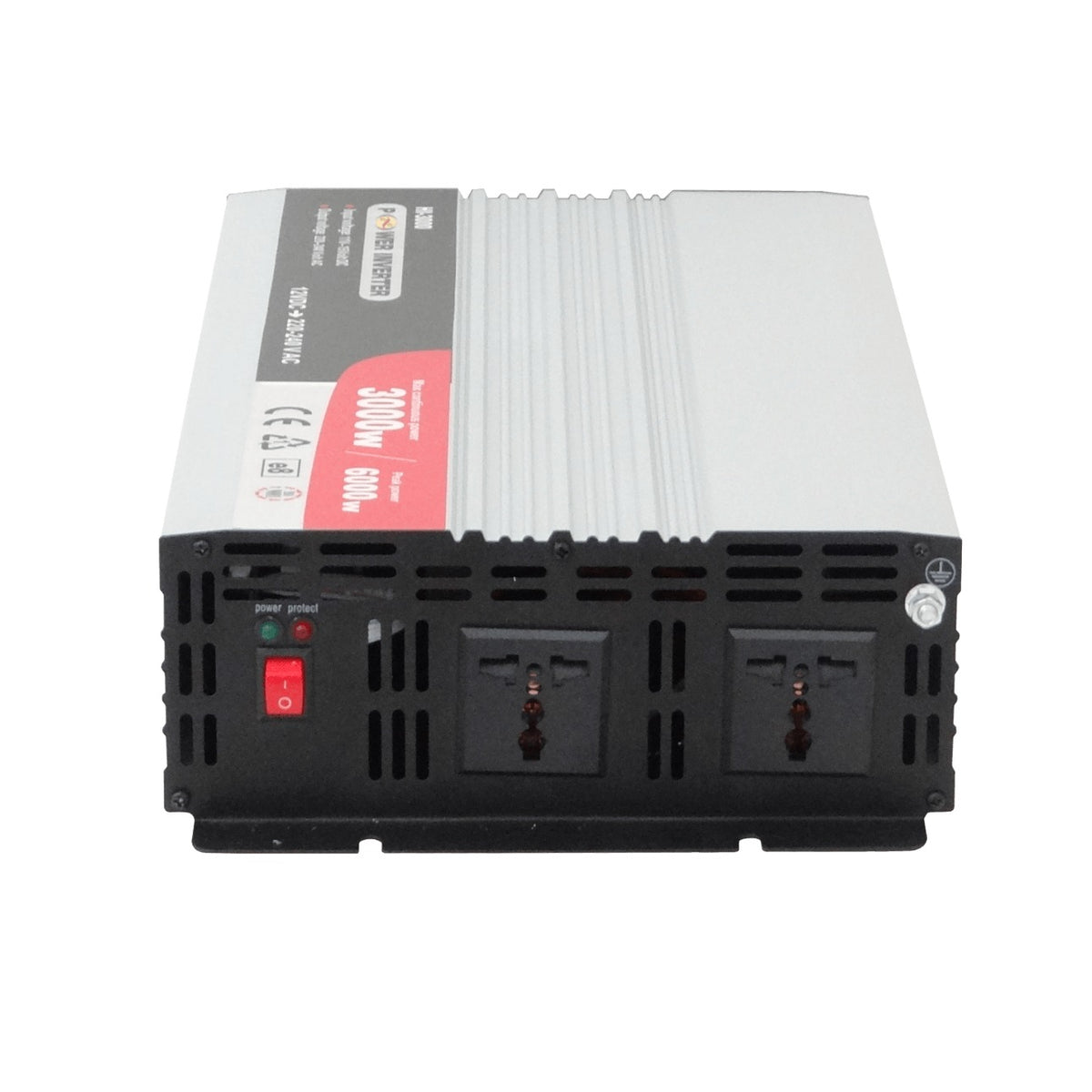 INV-3000W Convertidor 3000W Entrada-11-15V/12VDC Salida-220VAC Inversor 2-Tomas-Universales con-Ventilador HI-3000