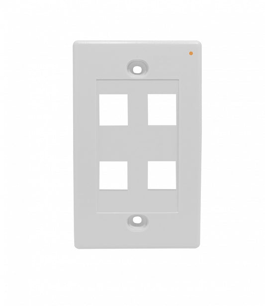 FP4WL LINKMADE Placa Frontal Blanca 4-Puertos Keystone Vertical 70x114mm
