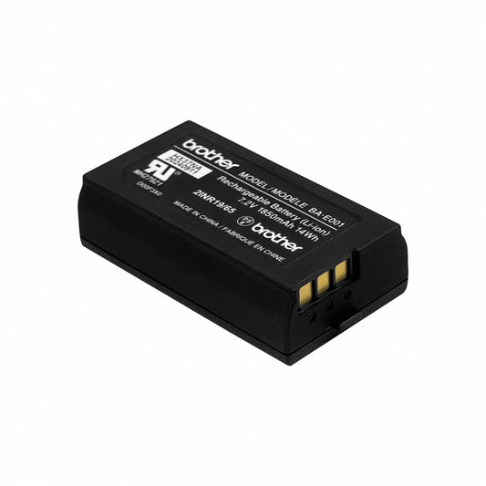 BA-E001 BROTHER Batería Recargable de Litio 7.2V, 1850mAh, 14Wh, Compatible con Rotuladoras PT-E550WVP y PT-E300VP, Referencia CN51B