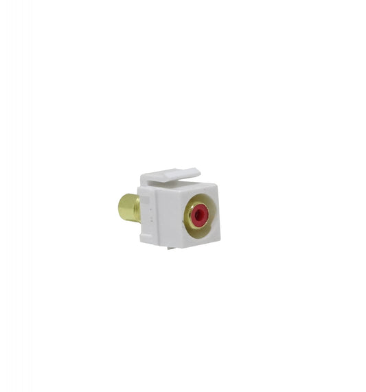 KRCRL Rojo-RCA-H Keystone de Color Blanco Acoplador Hembra a Hembra para RCA Rojo