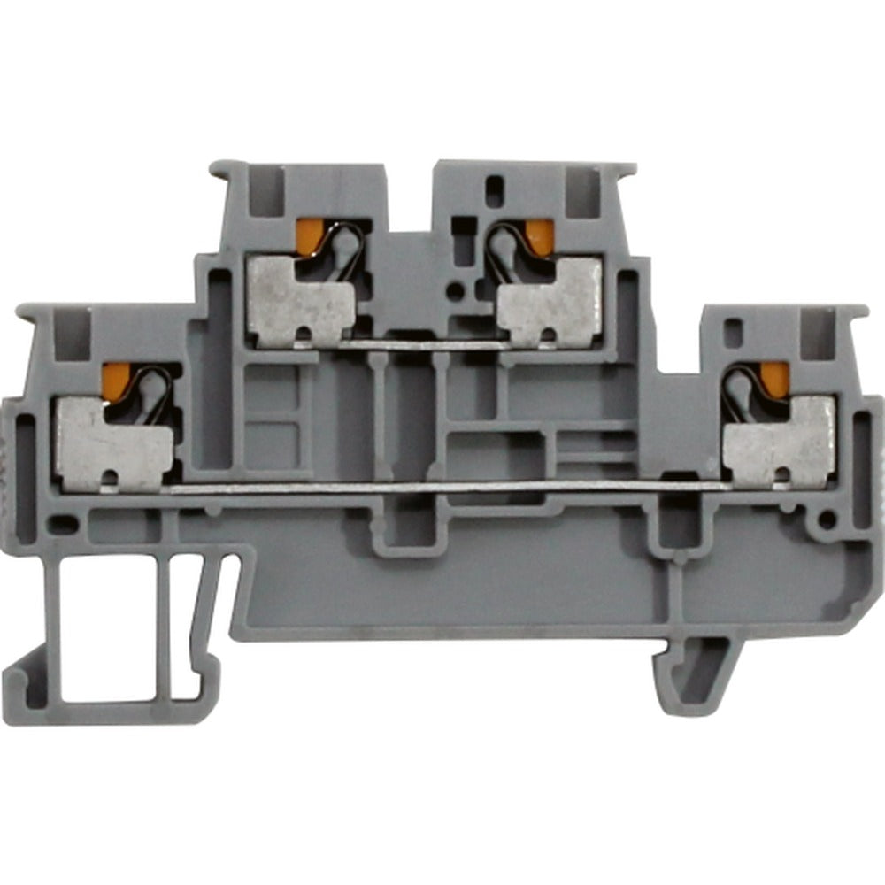 Bornera riel din 1.5mm² 17.5A libre mantenimiento Push-in BP1 - 2 vías - Gris