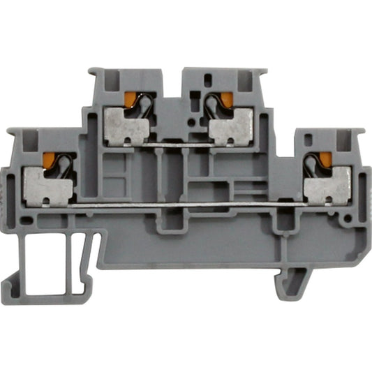 Bornera riel din 1.5mm² 17.5A libre mantenimiento Push-in BP1 - 2 vías - Gris