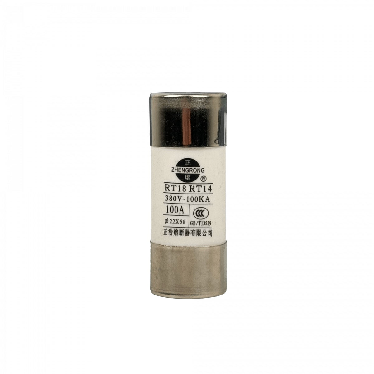 FUSE-100C Fusible Cilíndrico 100A 22x58mm 380V 100KA Longitud-58mm Diámetro-22mm