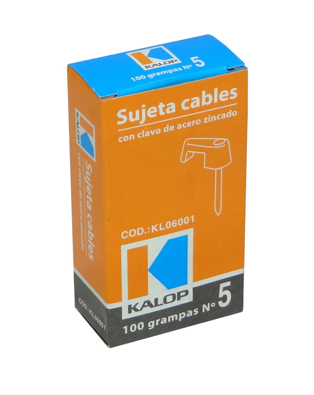 GRAMPA-5 KALOP 100-UN Nº5 Blanca 1,6x4,5mm Clavo-14x1,8mm Galvanizado Fijación-Cables
