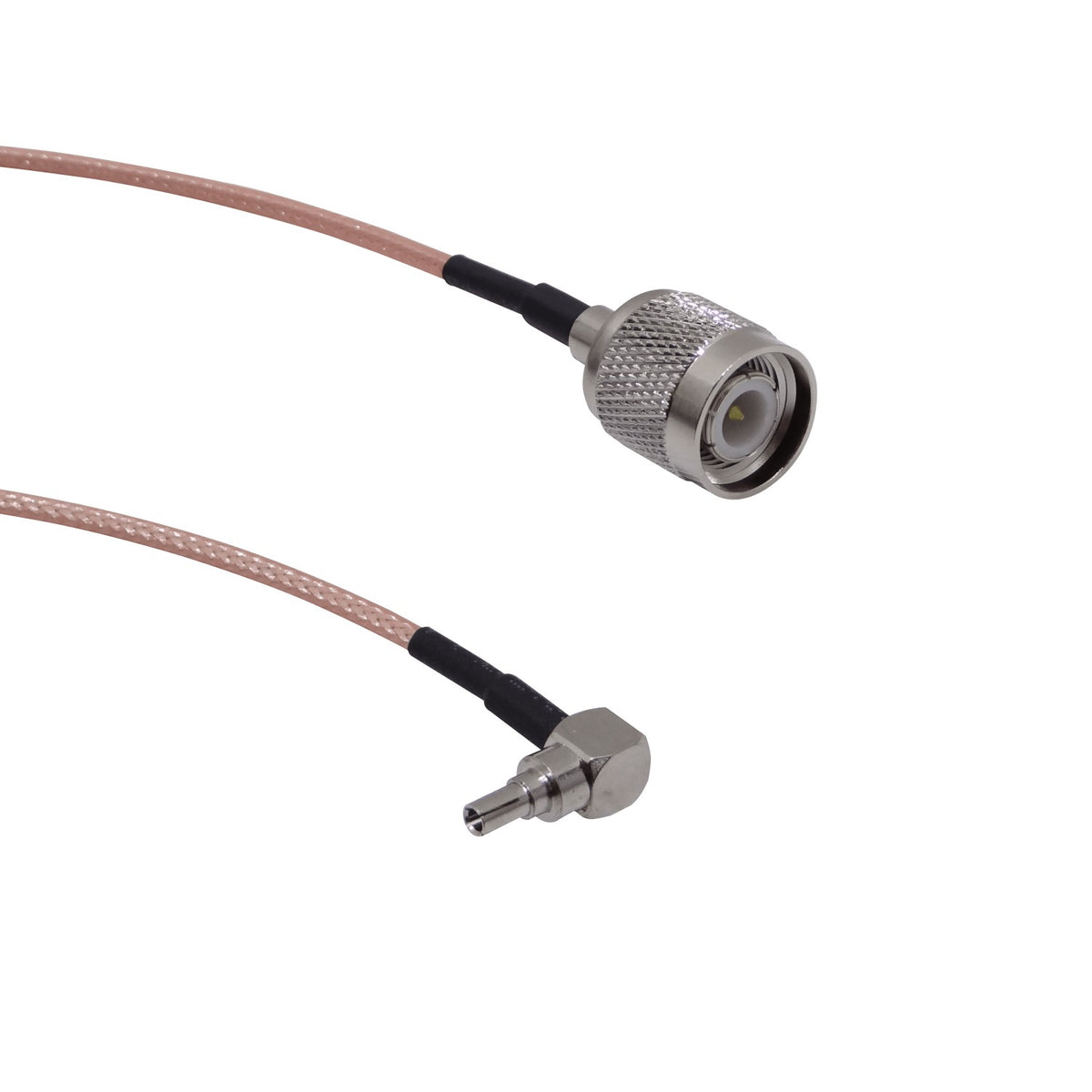 9M1TM-20CM Cable Coaxial RG174 CRC9 Macho Acodado 90° a TNC Macho 20cm