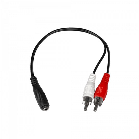 AUDIO-05HR Conector RCA Doble-Macho a Micrófono 3,5mm-Hembra Longitud 15cm Cable de Conexión Enchufes-RCA 150mm