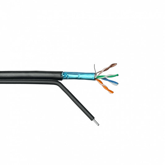 CBPL-FN1 LINKMADE 100 metros F/UTP Negro Uso Exterior con Portante Cat5E Conductor Único Luz-15m