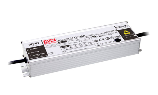 Driver LED carcasa metálica corriente 80W HLG-80H-C - 350mA (comúnmente usado) - B - 3 en 1  (1-10V, Resistor, PWM)
