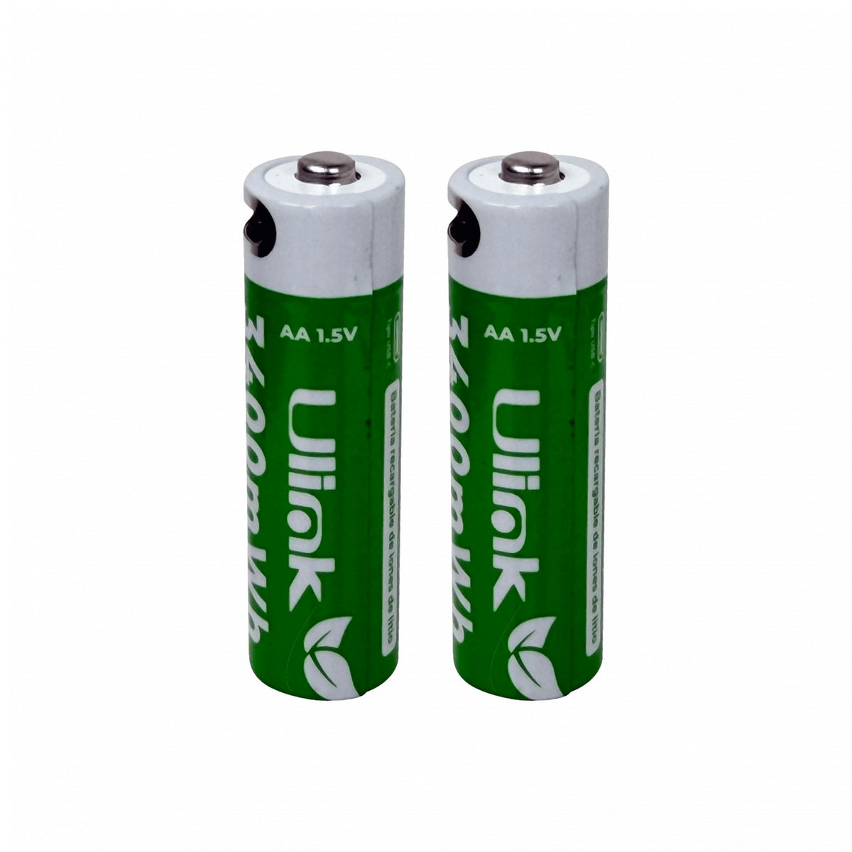 AA-WH. ULINK AA Batería 2-Celdas 3400Wh Recargable Conexión USB-C Voltaje 1,5V Tecnología Li-ion Composición Litio Incluye Conductor
