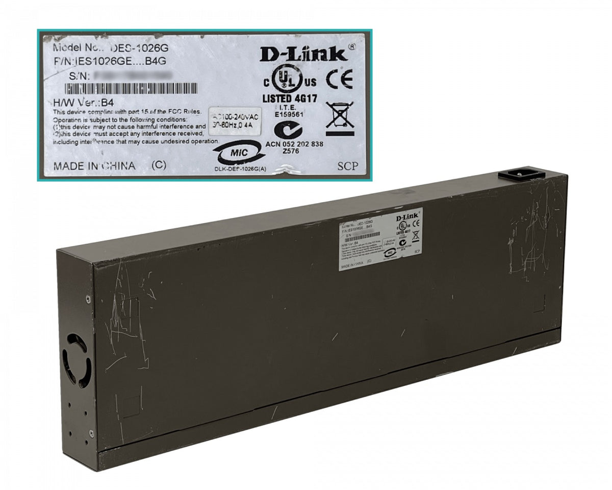 DES-1026G USADO D-LINK Switch no-Administrable Rack 24-100 2-1000 220V-directo