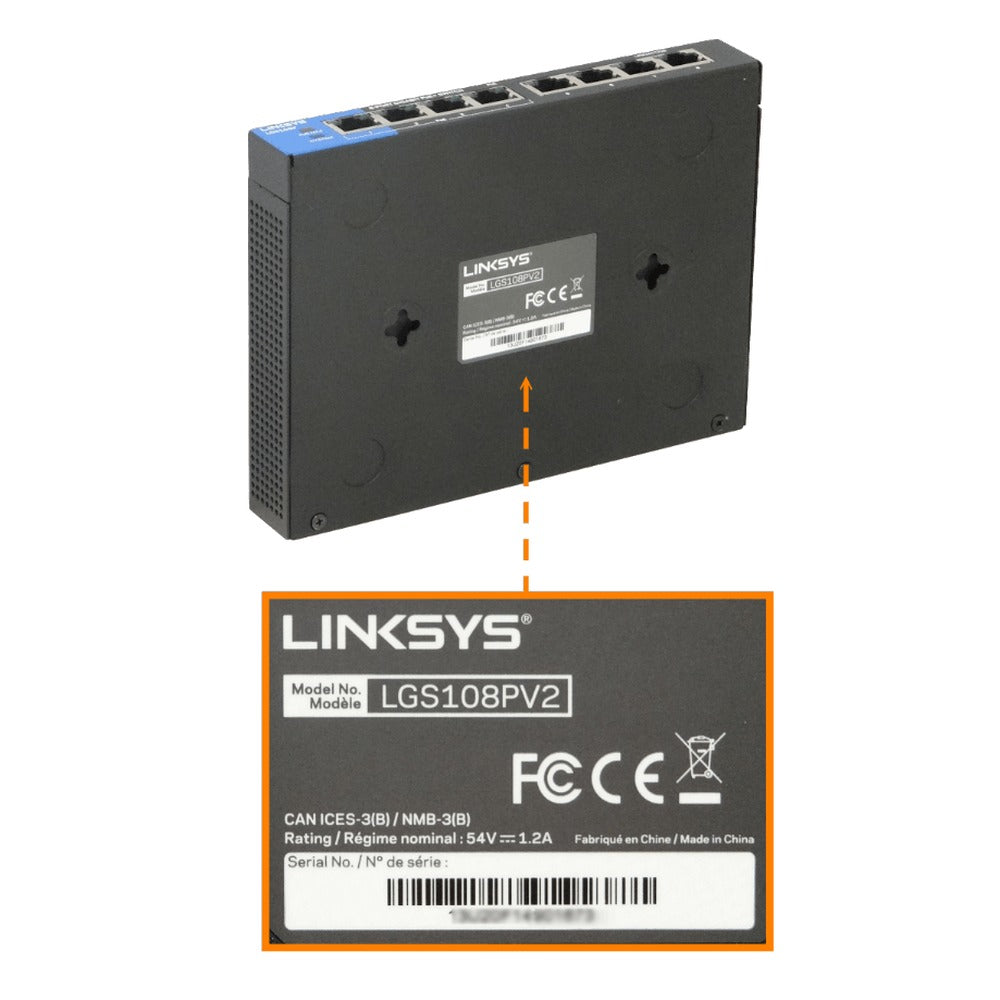 LGS108P LINKSYS Conmutador No Administrable de 8 Puertos 1000 (4 PoE+) con Presupuesto Total de 50W, Incluye Fuente 54V/65W
