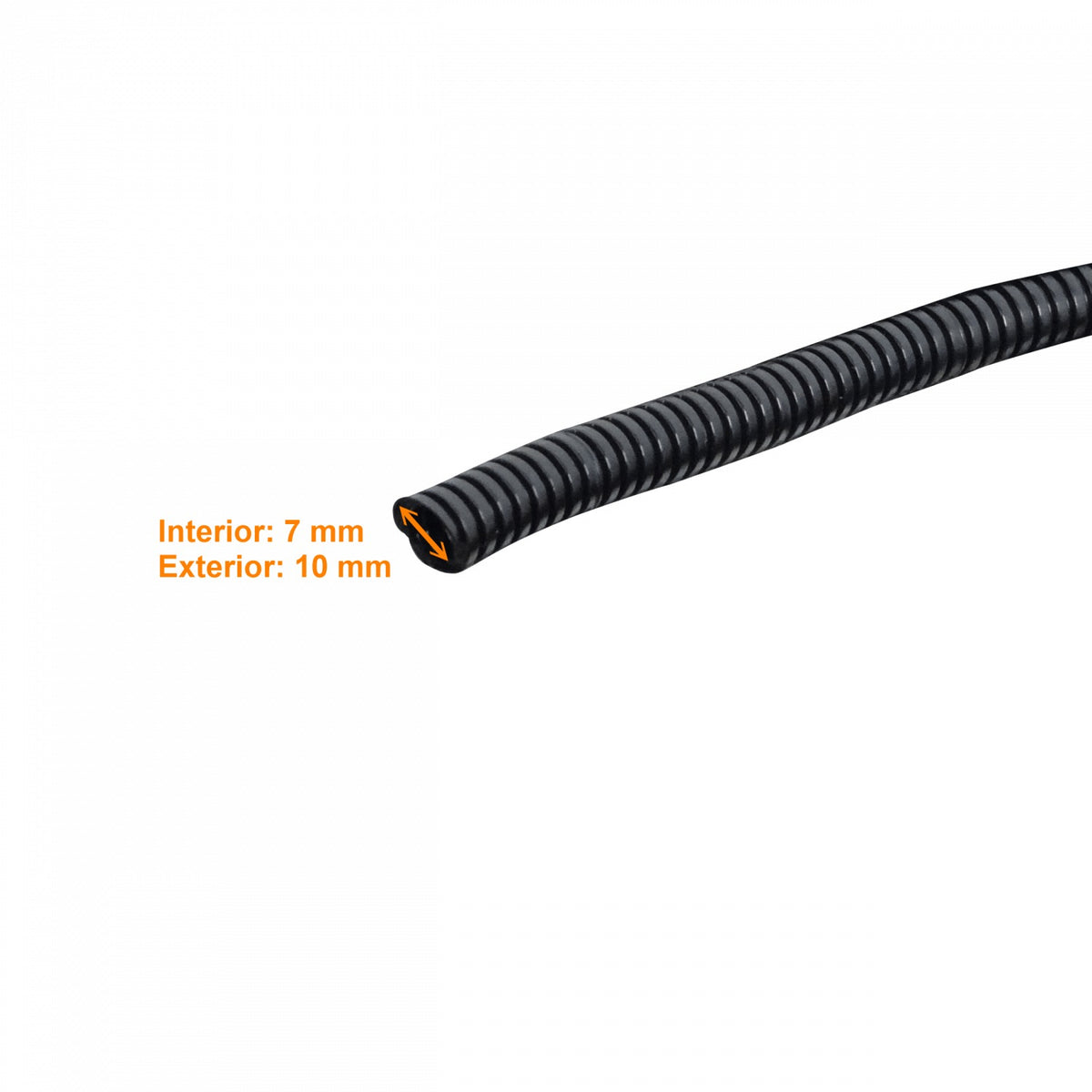 FLEP10 10mm Bobina-100mts 7mm-interno Tubería Flexible Plástica Corrugada Negra PA