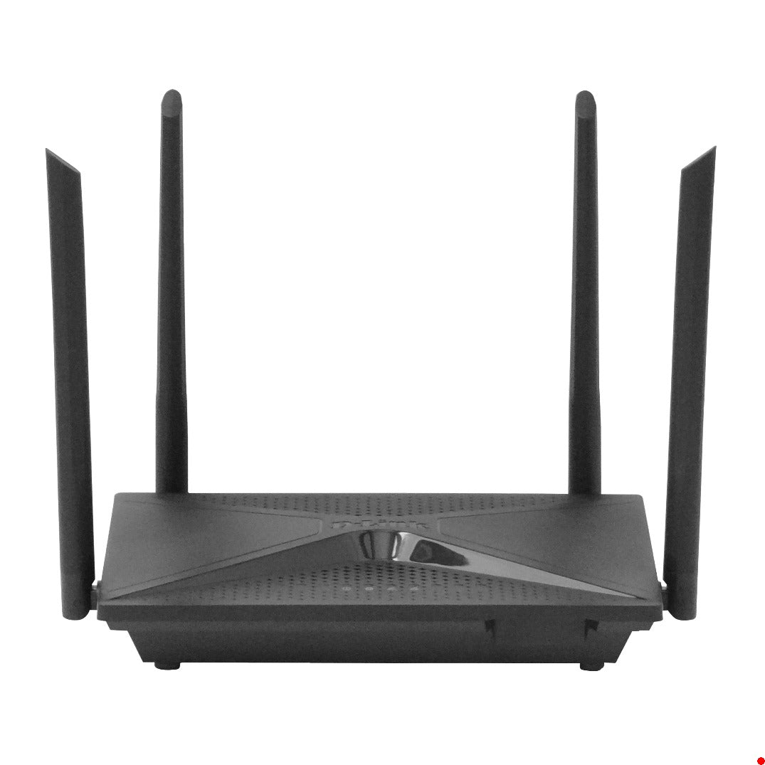 DIR-2150. Enrutador inalámbrico D-LINK AC2100 de doble banda con 1733 Mbps en 5 GHz, 300 Mbps en 2.4 GHz, 4 antenas fijas, 4 puertos LAN Gigabit y 1 puerto WAN.