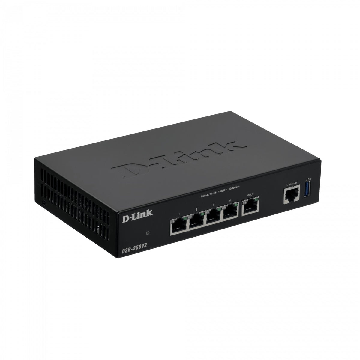 DSR-250V2 D-LINK 3 Puertos 1000Base-T 1-WAN 1-Puerto de Configuración Consola-RJ45 USB IPS Enrutador incluye 12V/1,5A