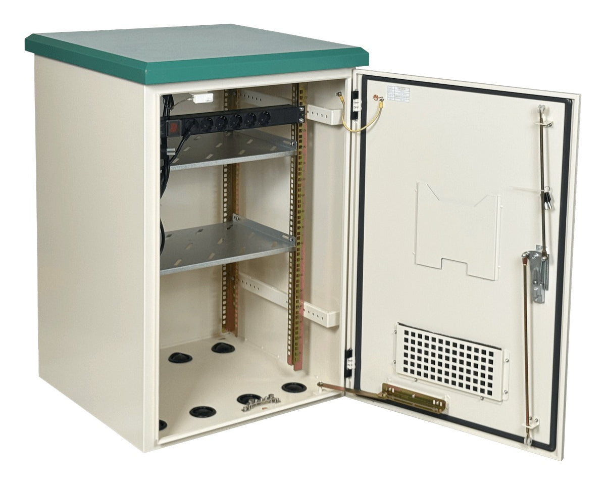RK17-6LE LINKMADE 17U 950x600 Armario Exterior para Muro/Poste IP65 Charolas Ventilación PDU