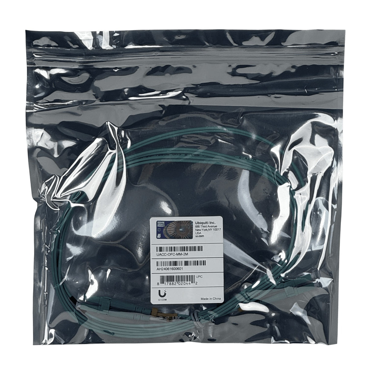 UOC-2. Cable puente de fibra óptica UI de 2 metros LC-LC OM3 multimodo dúplex, diámetro 2 mm, 50/125 µm, UACC-OFC-MM-2M UBIQUITI