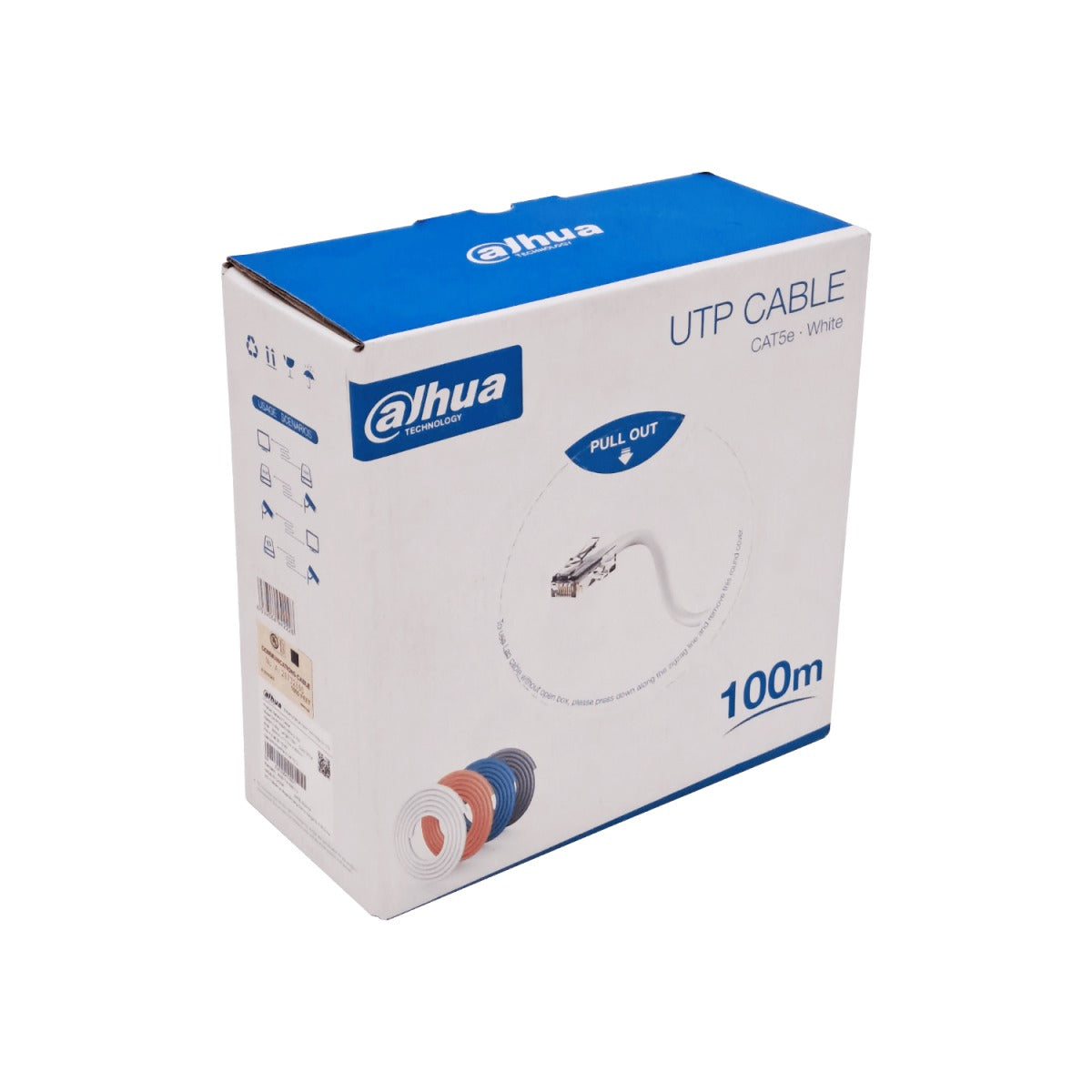 CBD-UW1. DAHUA 100m Cat5e Blanco PVC Cable UTP Unifilar Cobre AWG24 PFM920I-5EU