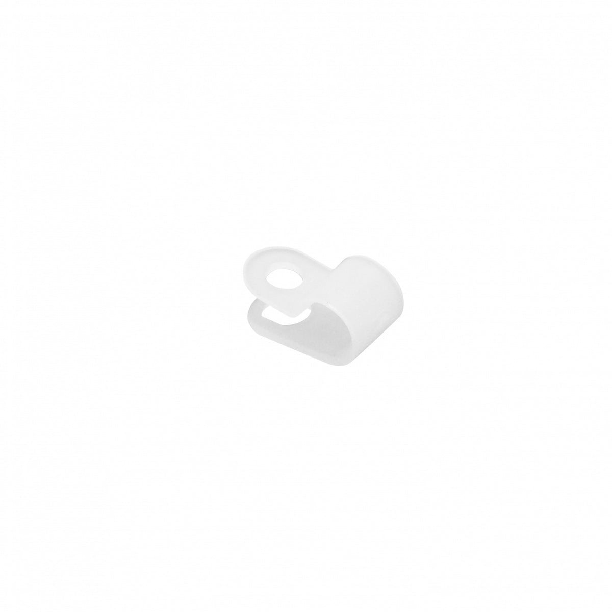 CLIP-R6 Sujetacables tipo R, paquete de 100 unidades, para cable de 6,4mm, abrazadera de 10x20mm con fijación para tornillo de 5mm