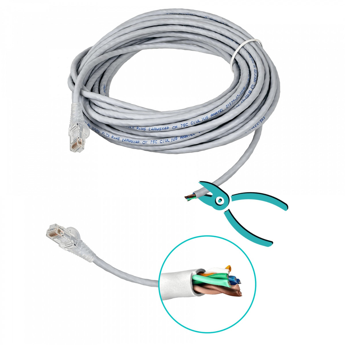 CPG-10F FURUKAWA 10m Cat5e Gris U/UTP CM Cable Latiguillo RJ45 Multilan 35103912