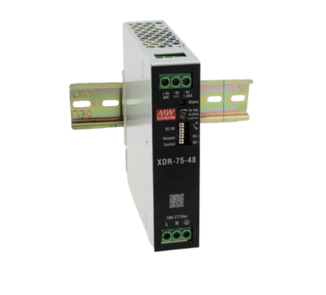 Fuente de Poder Industrial DIN Rail Mean Well XDR-75 75W AC/DC Ultra Slim - 24V
