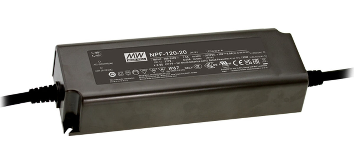 Driver LED plástico voltaje PFC IP67 120W NPF-120 - 30V