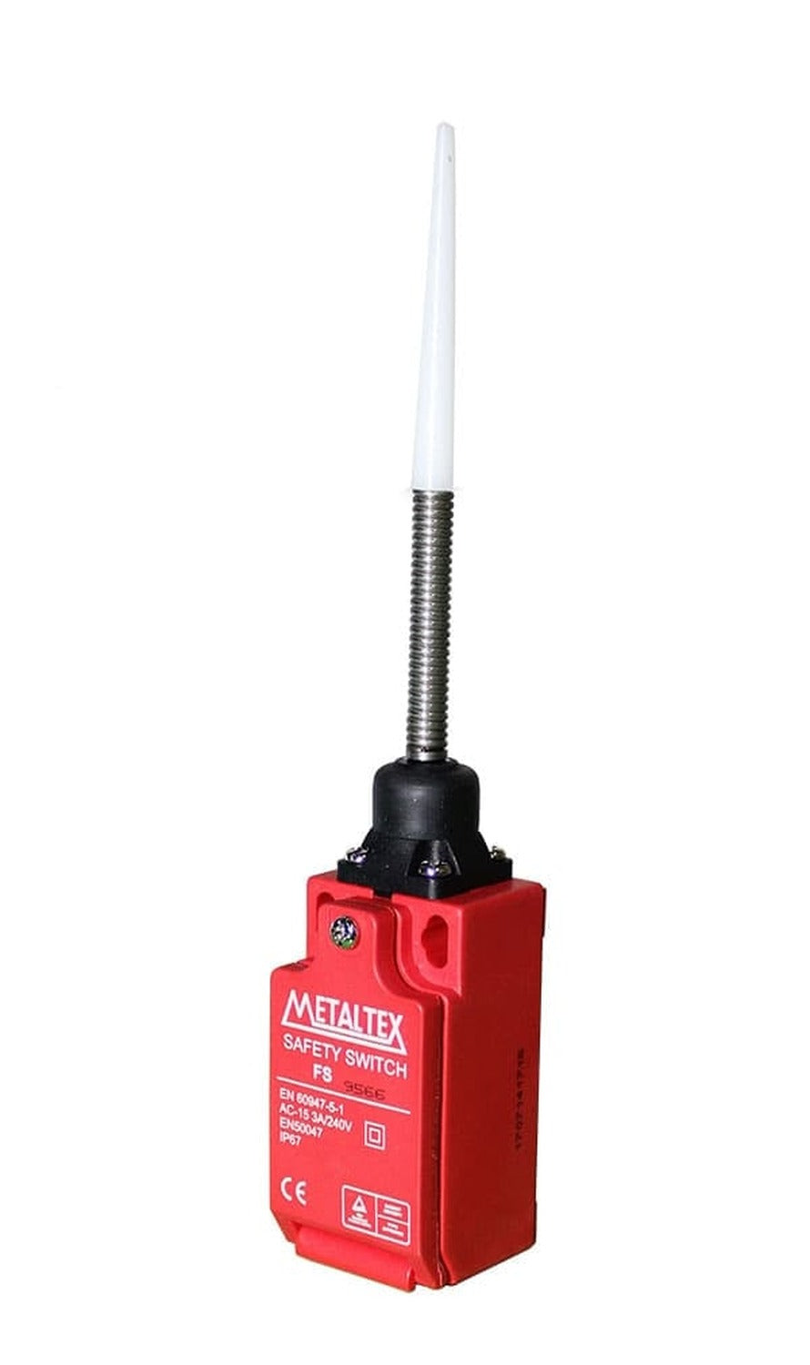 Fines de carrera de seguridad IP67 plástico 3A/250VCA serie FS95 - Eje con roldana
