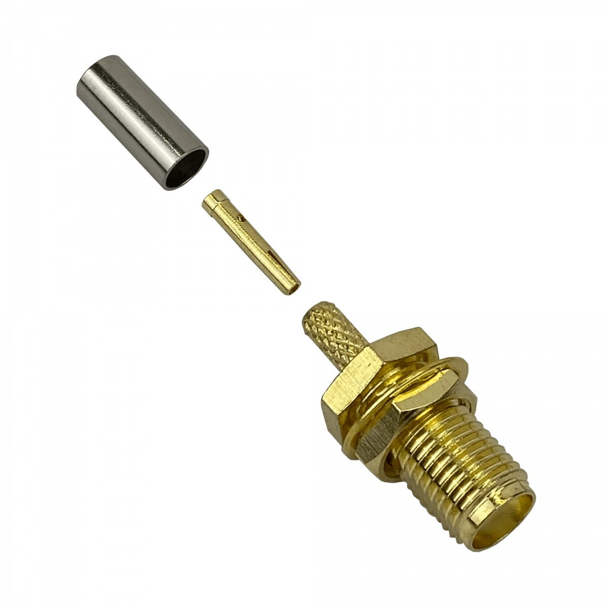 SH1C Conector coaxial crimpeable SMA hembra para cable RG316 y RG174, modelo CA100