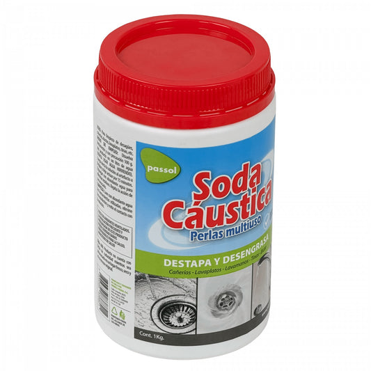 CAUSTICA PASSOL Hidróxido de Sodio en Perlas Uso General 1Kg