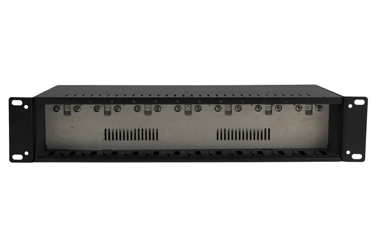 MC1400 Bastidor para rack con capacidad para 14 convertidores de medios de la serie MCxxx, con doble fuente de alimentación