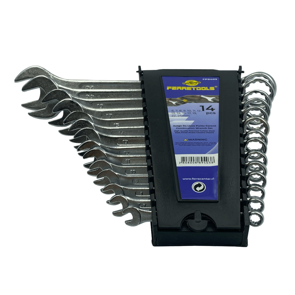 KM6369 FERRETOOLS Set de 14 Llaves Hexagonales y de Corona de 6mm a 24mm