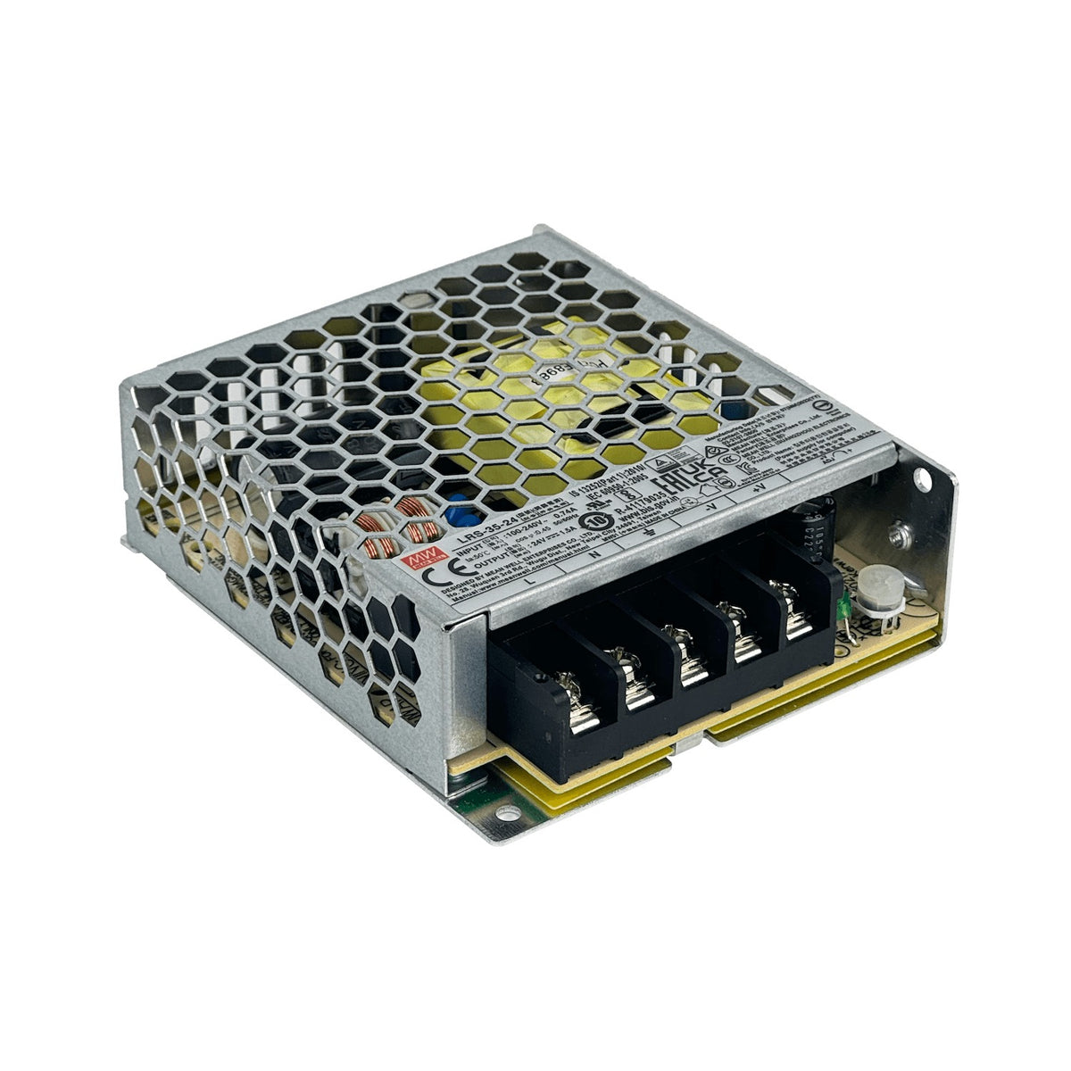 LRS-35-24 MEANWELL 36W 24V 1,5A regulable/21,6-28,8V Marco-Abierto Fuente-Alimentación 100-240VAC