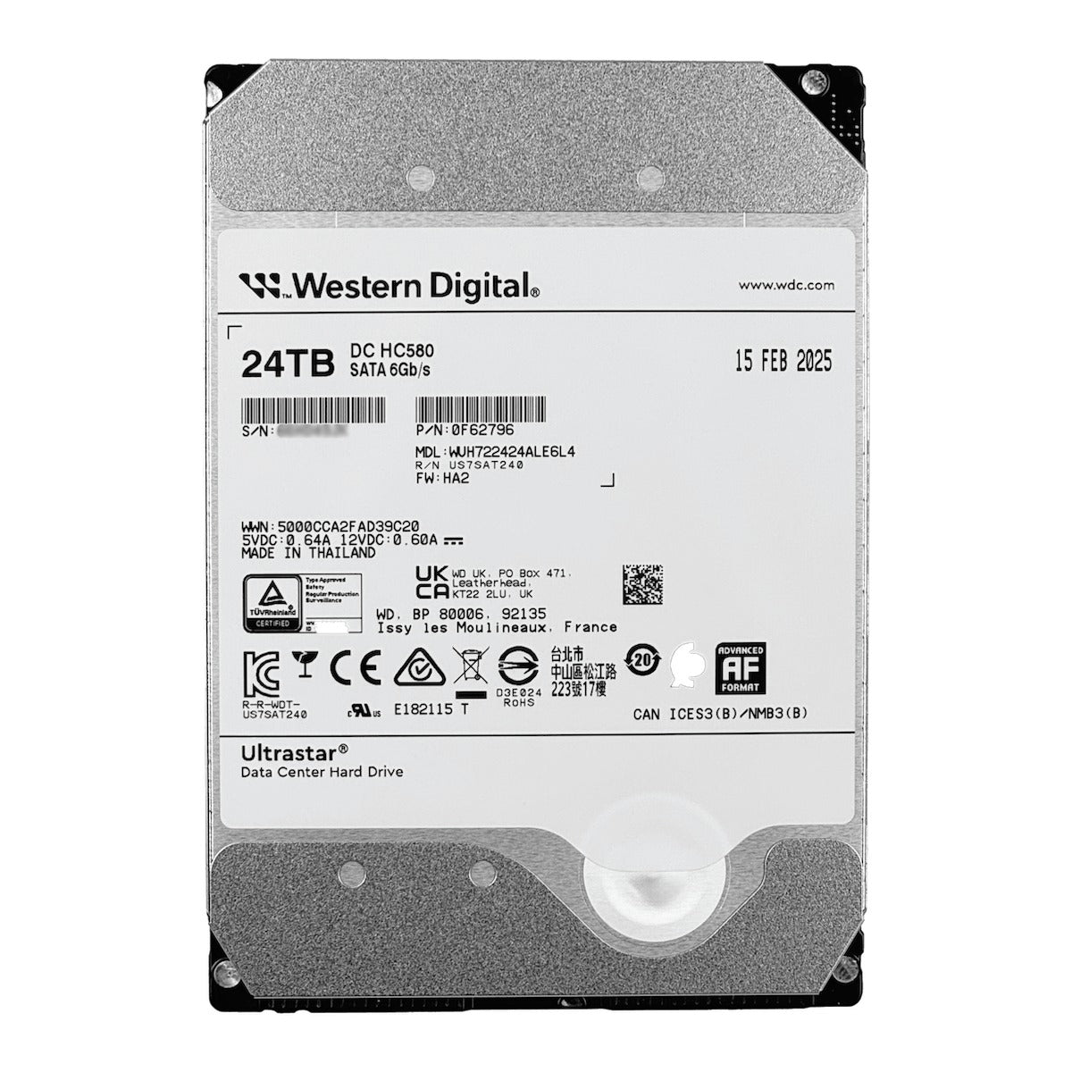 UI-24TB. Unidad de disco duro interna UI de 24 TB con tecnología CMR, caché de 512 MB, velocidad de 7200 rpm, formato de 3,5 pulgadas, interfaz SATA de 6 Gbps, modelo UACC-HDD-E-24TB de UBIQUITI