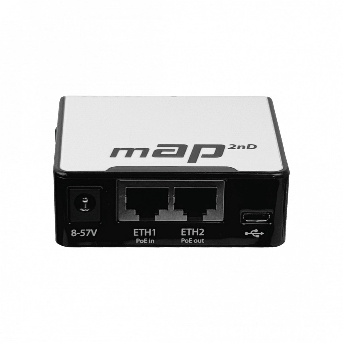 RBMAP2ND MIKROTIK Punto de acceso inalámbrico L4 2.4GHz 50mW 1.2dBi 2 puertos 100Mbps 1 USB PoE-in(10-57V/af-at)-out