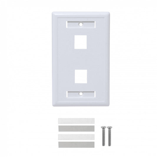 FP2W BLANCO con/Identificadores 2-Keystone Placa Frontal Vertical 70x114mm