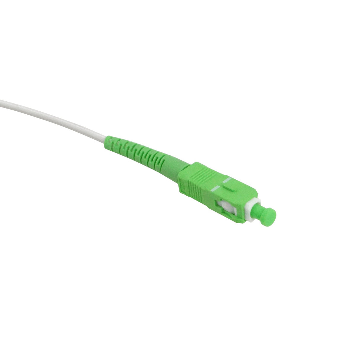 JQSA-50 Cable de fibra óptica Drop-Port monomodo SM SX de 50 metros con conector SC/APC y pigtail incluido compatible con estándar G652D de color blanco