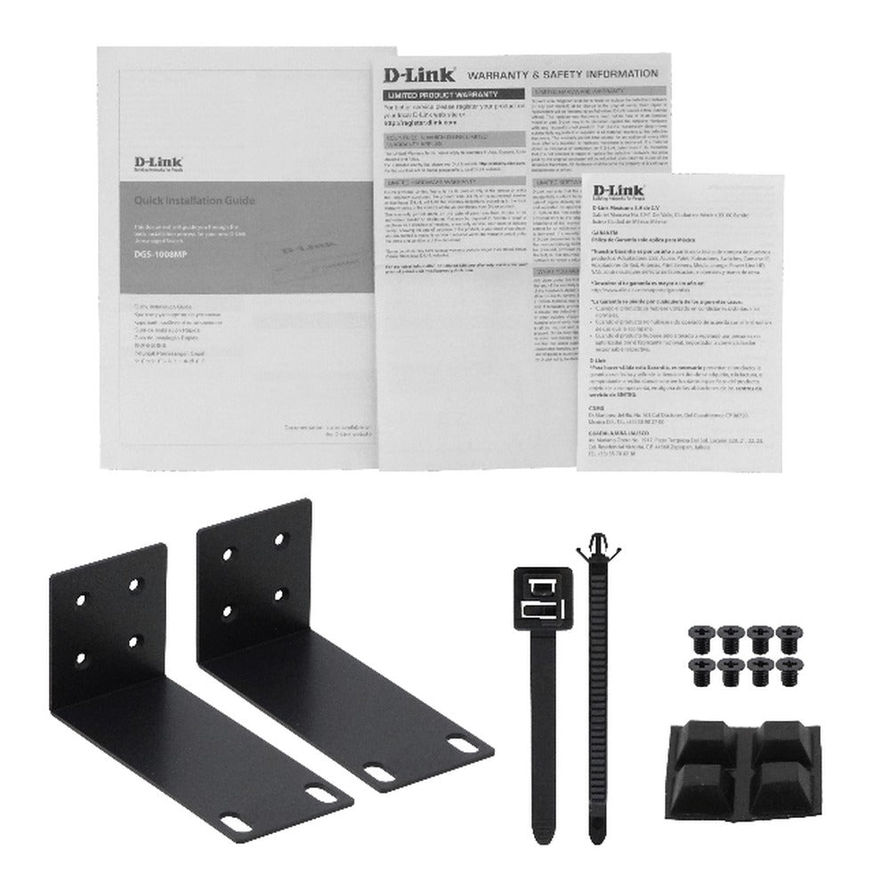 DGS-1008MP D-LINK Switch no administrable 8 puertos 1000 con PoE 48V af/at 140W total 802.3at para rack 240V