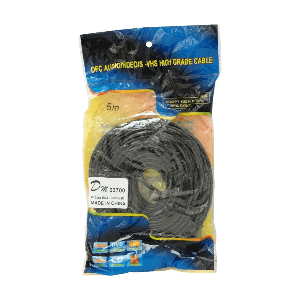 AV-5R3 Cable Audio-Video 5 metros 3-RCA Macho a 3-RCA Macho 3x3 500cm