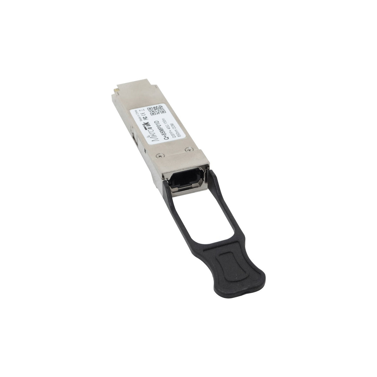 Q+85MP01D Transceptor MIKROTIK QSFP+ 40G multimodo 850 nm DDM, alcance 100 m, interfaz MTP/MPO, 4x10G