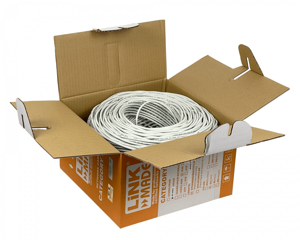 CBL-MFG3 LINKMADE PVC F/UTP 26AWG Categoría 5e Flexible 300m Cobre Bobina Cable Fabricado en Taiwán